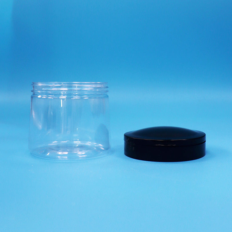 খাদ্য গ্রেড স্বচ্ছ ছোট বৃত্তাকার প্লাস্টিকের খাদ্য সঞ্চয় জার প্লাস্টিকের স্ক্রু শীর্ষ ঢাকনা