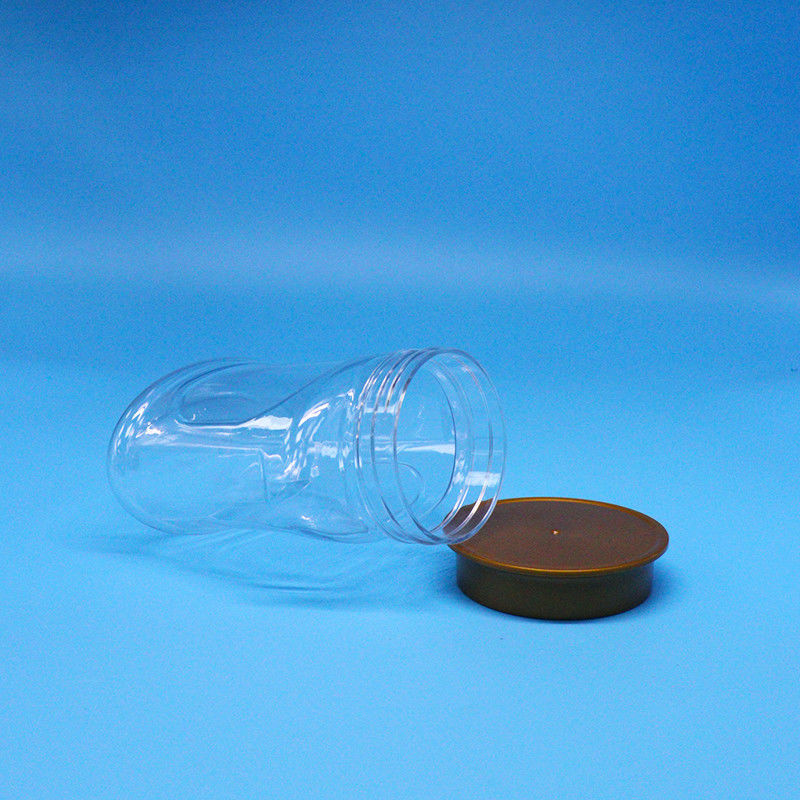 পরিষ্কার ক্যান্ডি কুকি খালি বায়ুরোধী বাদাম পিইটি খাদ্য গ্রেড প্লাস্টিকের জার স্ক্রু ঢাকনা খাদ্য জন্য