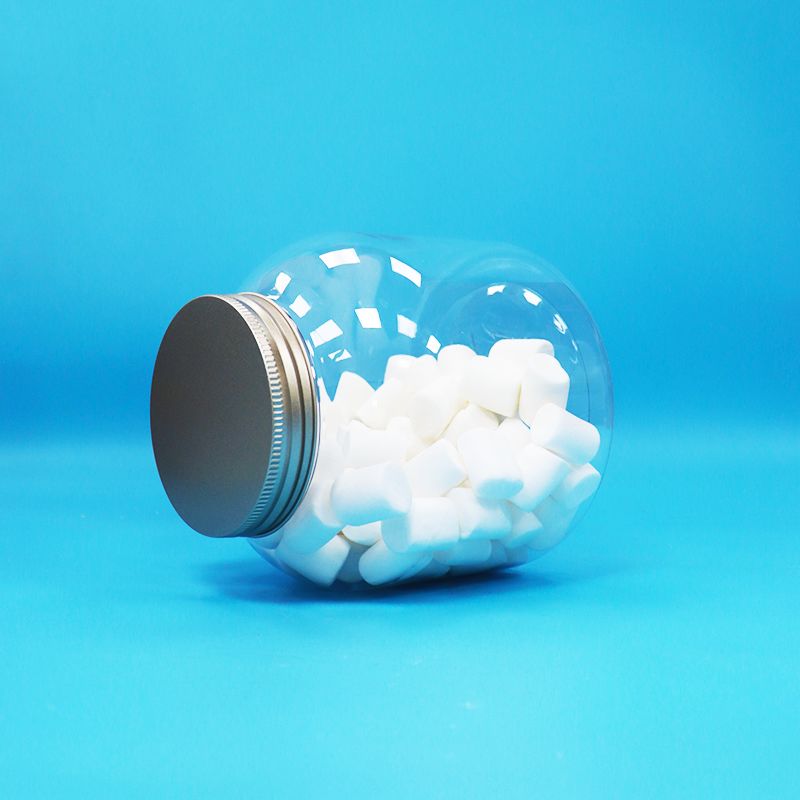 অ্যালুমিনিয়াম স্ক্রু ক্যাপ স্বচ্ছ প্লাস্টিক পিইটি গোলাকার মিষ্টি বাদাম দৈনিক খাদ্য জার পরিবেশ বান্ধব