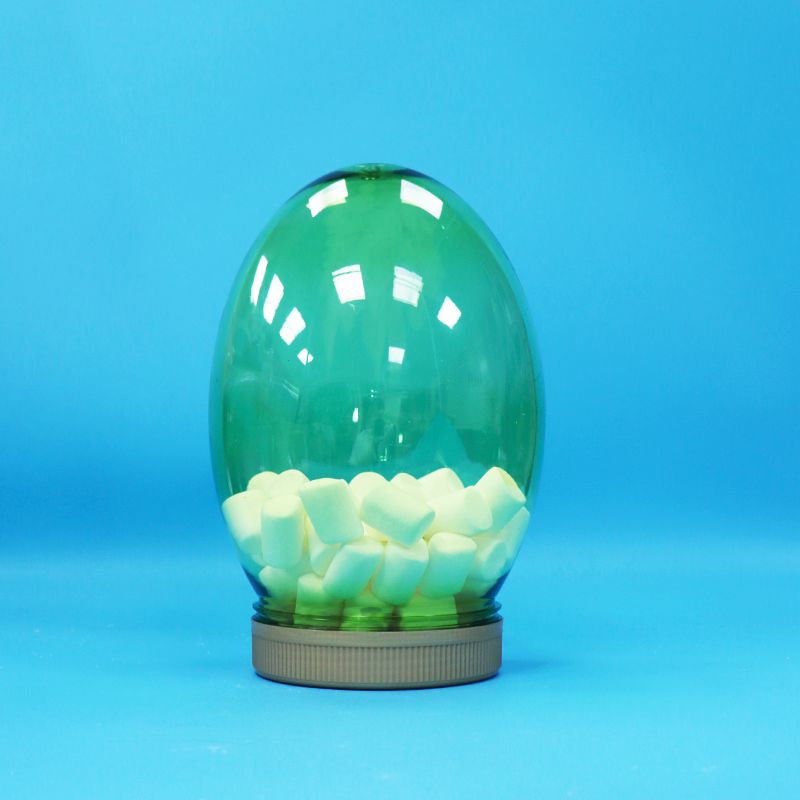 অনন্য আকৃতি স্বচ্ছ প্লাস্টিকের পিইটি খাদ্য গ্রেড বাদাম পিস্তল ক্যান্ডি জার স্ক্রু ফ্ল্যাট ঢাকনা