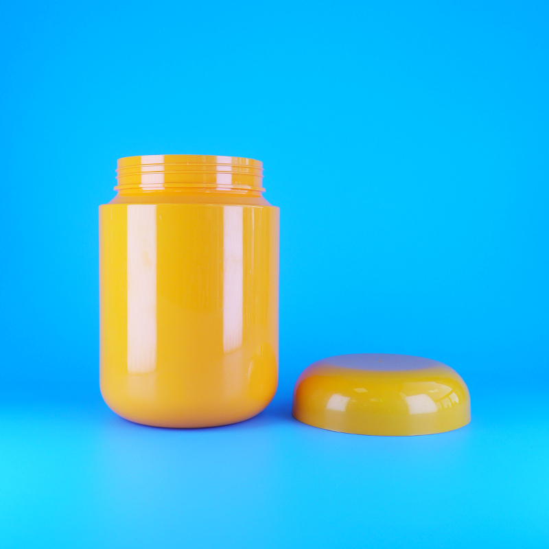 গোল আকৃতির খাদ্য গ্রেড কমলা প্লাস্টিক পিইটি স্ক্রু ফ্ল্যাট কমলা ক্যাপ কুকি ক্যান্ডি জার