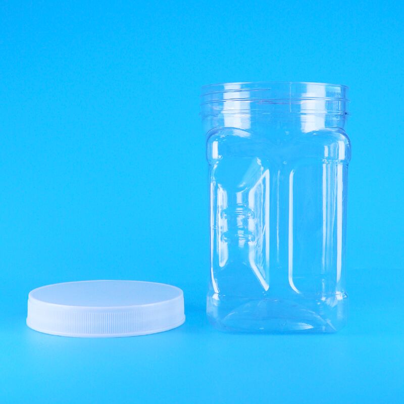 সিজাম কর্নফ্লাই ফিলিং বিস্কুট পিইটি স্বচ্ছ প্লাস্টিকের স্ক্রু লিডস স্কয়ার গ্রিপ জার বিপিএ মুক্ত