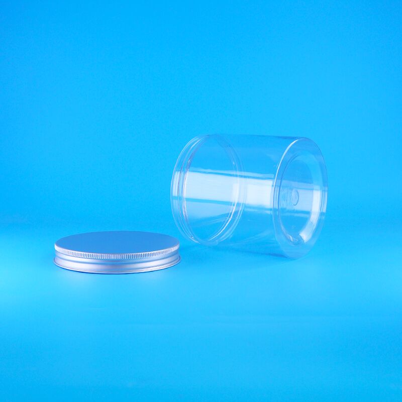 সিলিন্ডার সহজ খোলা ঢাকনা খাদ্য কফি ক্যান্ডি কুকিজ গোলাপী চা প্লাস্টিক পরিষ্কার পিইটি জার