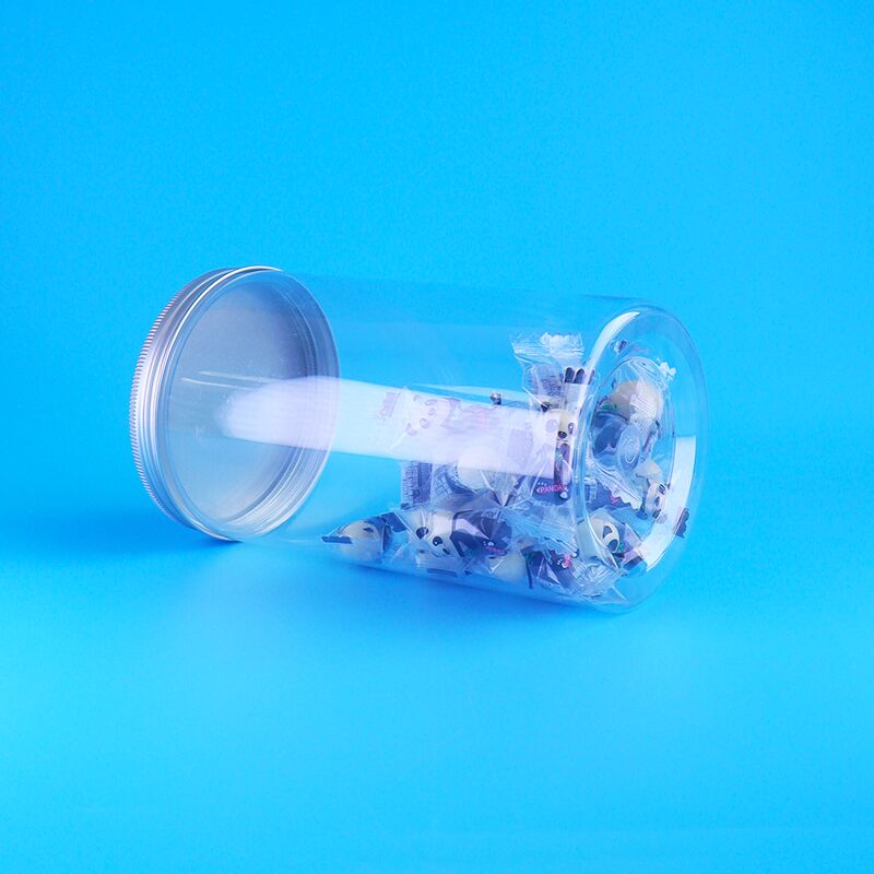 স্বচ্ছ লিক প্রুফ বাজরা ক্র্যানবেরি কুকিজ শেল করা তরমুজের বীজ গোল PET জার স্ক্রু ক্যাপ