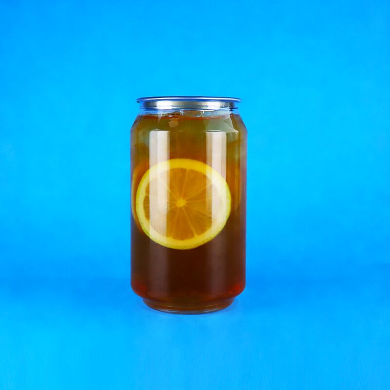 কফি সিডার বাদামের পপকর্নের জন্য 330 মিলি সহজ খোলা ঢাকনা স্বচ্ছ খাদ্য গ্রেড পিইটি প্লাস্টিকের ক্যান