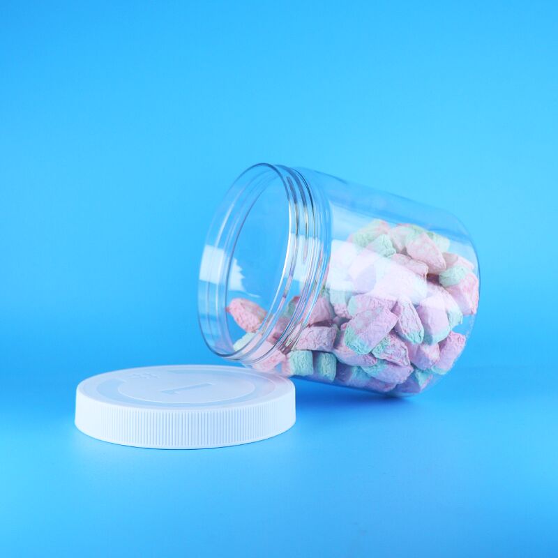 বেকারি কেক চিপসের জন্য স্বচ্ছ পিইটি প্লাস্টিকের জার কুকিজ পণ্য নিরাপদ সঞ্চয়স্থান