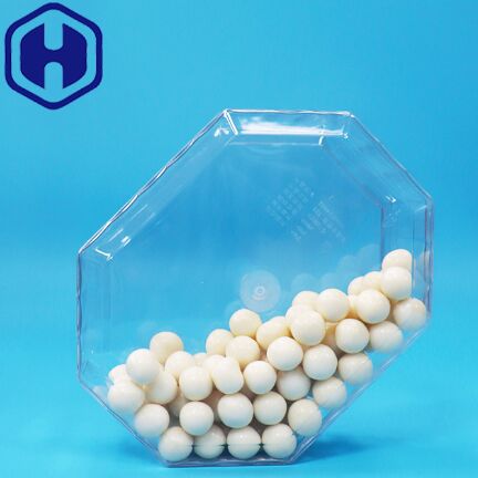 খালি শুকনো ফল মিষ্টি বাদাম কুকিজ পিইটি প্লাস্টিক অষ্টভুজ প্যাকেজিং বক্স খাদ্য গ্রেড