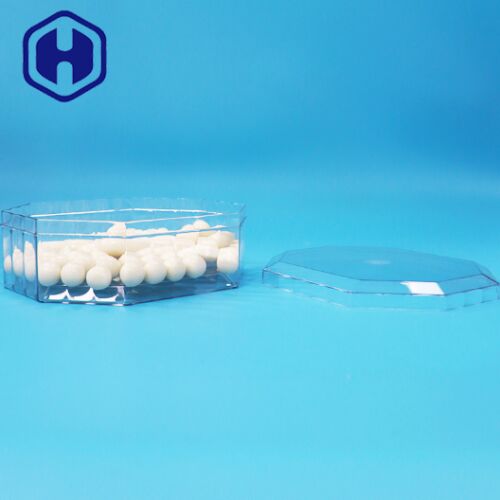 খালি শুকনো ফল মিষ্টি বাদাম কুকিজ পিইটি প্লাস্টিক অষ্টভুজ প্যাকেজিং বক্স খাদ্য গ্রেড