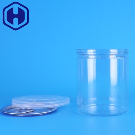 ওয়েল সিলিং কাস্টম ডিজাইন সহজ খোলা ঢাকনা ছোট স্বচ্ছ পিইটি প্লাস্টিকের ক্যান বাদামের জন্য শিশুর খাবার