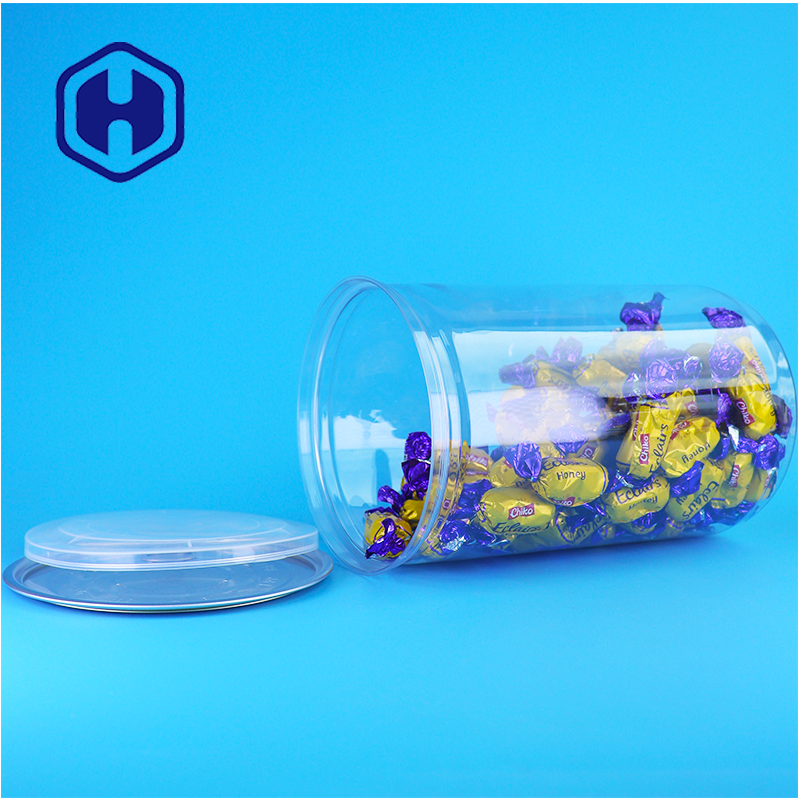 Cereal Pet Treats Mixed Nuts Bpa Free Clear Plastic PET Can With Aluminum Lid For For (অ্যালুমিনিয়াম ঢাকনা সহ BPA মুক্ত স্বচ্ছ প্লাস্টিকের পিইটি ক্যান)