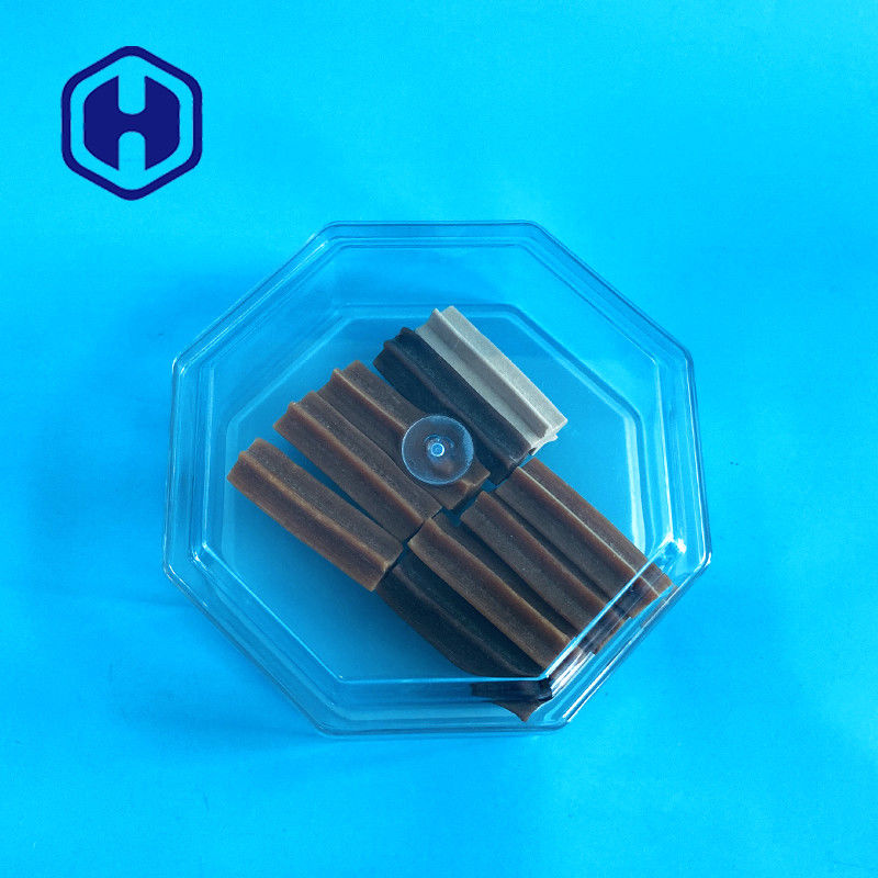 অষ্টকোণী কাস্টম বাদাম মাংস কিউবিলোজ 15oz পরিষ্কার পিইটি বক্স