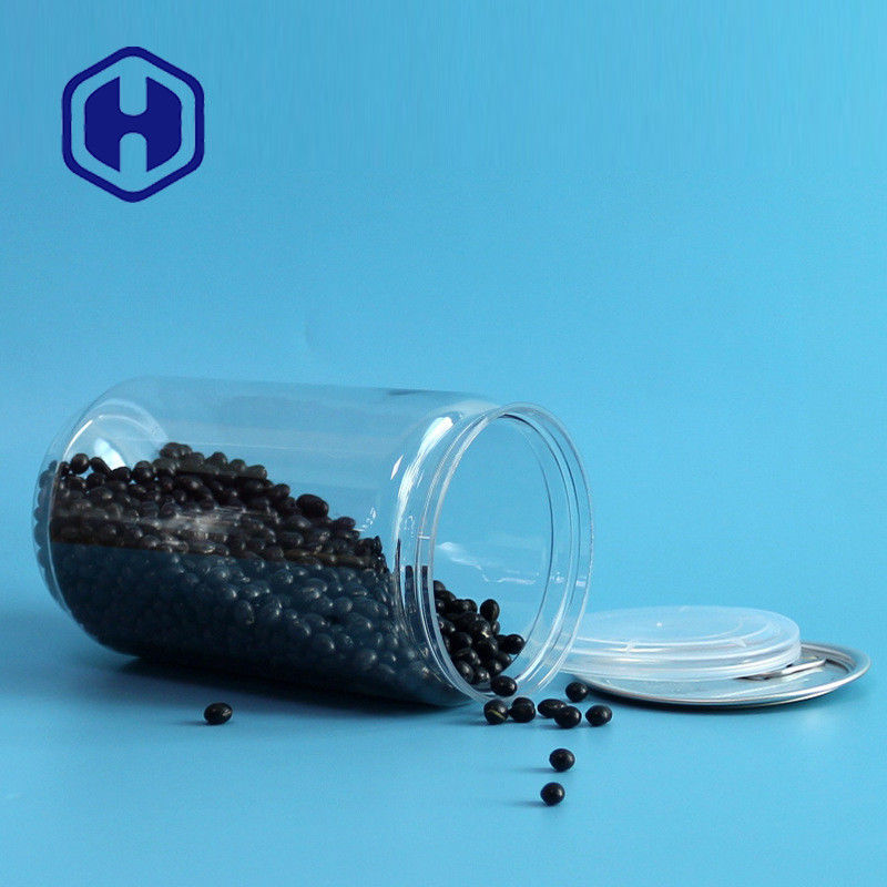30.7oz 900ml ক্লিয়ার প্লাস্টিকের ক্যান সোজা 307# জৈব কাঁচা চিনাবাদাম মটরশুটি পপকর্ন