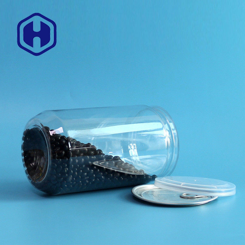 30.7oz 900ml ক্লিয়ার প্লাস্টিকের ক্যান সোজা 307# জৈব কাঁচা চিনাবাদাম মটরশুটি পপকর্ন