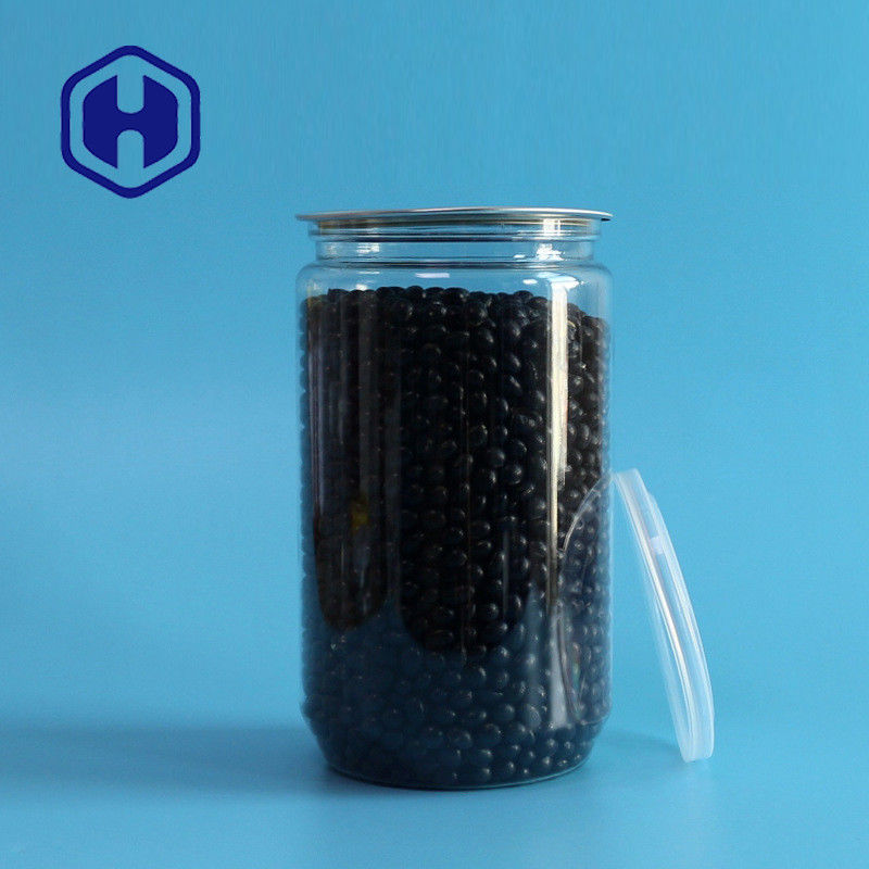 30.7oz 900ml ক্লিয়ার প্লাস্টিকের ক্যান সোজা 307# জৈব কাঁচা চিনাবাদাম মটরশুটি পপকর্ন