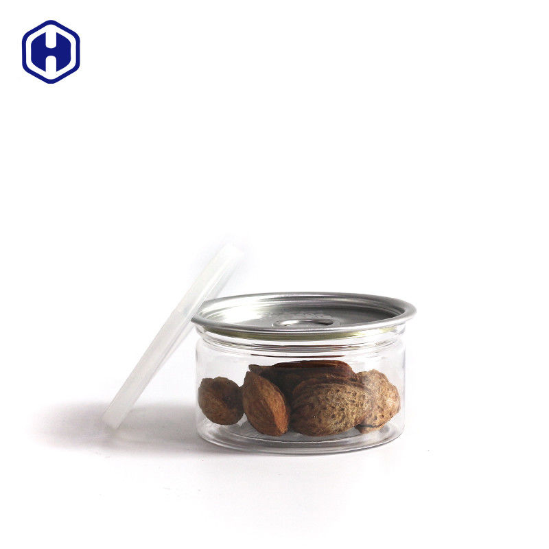 100ml 3.5g শুকনো হার্ব ক্লিয়ার প্লাস্টিক ক্যান EOE 211# 38mm উচ্চতা PET টুনা ক্যান