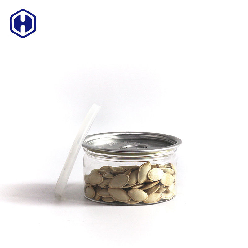 100ml 3.5g শুকনো হার্ব ক্লিয়ার প্লাস্টিক ক্যান EOE 211# 38mm উচ্চতা PET টুনা ক্যান