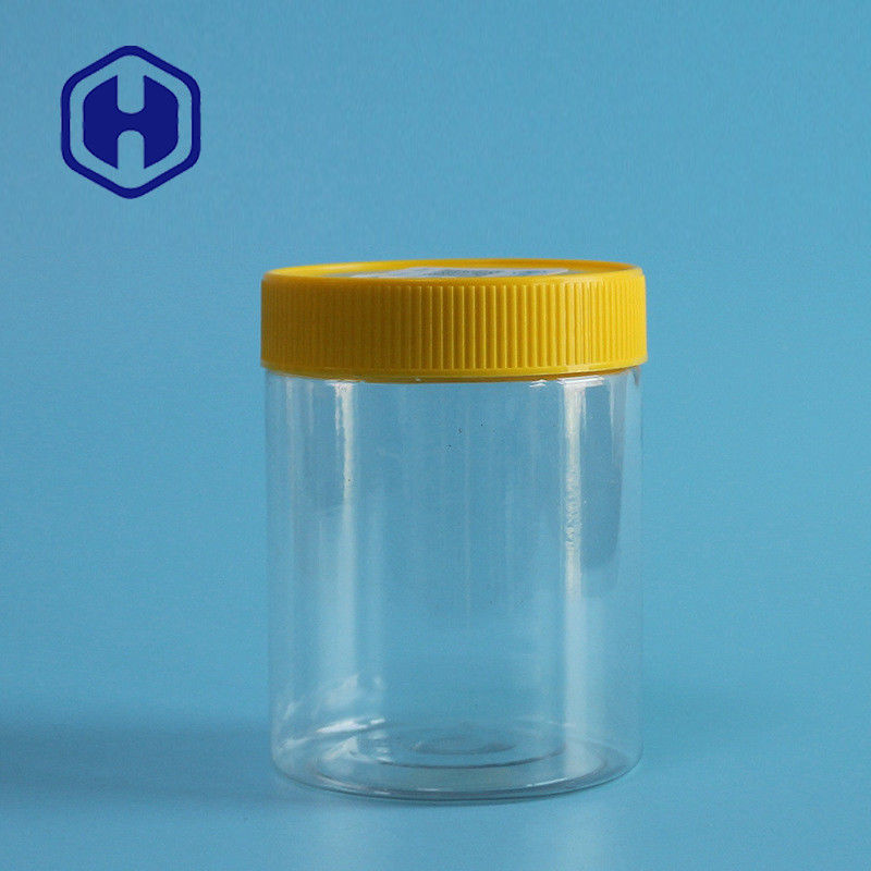 Bpa ফ্রি নাট লিক প্রুফ প্লাস্টিক জার 350ml স্বচ্ছ স্ট্রেইট পিইটি গোলাকার ঢাকনা সহ