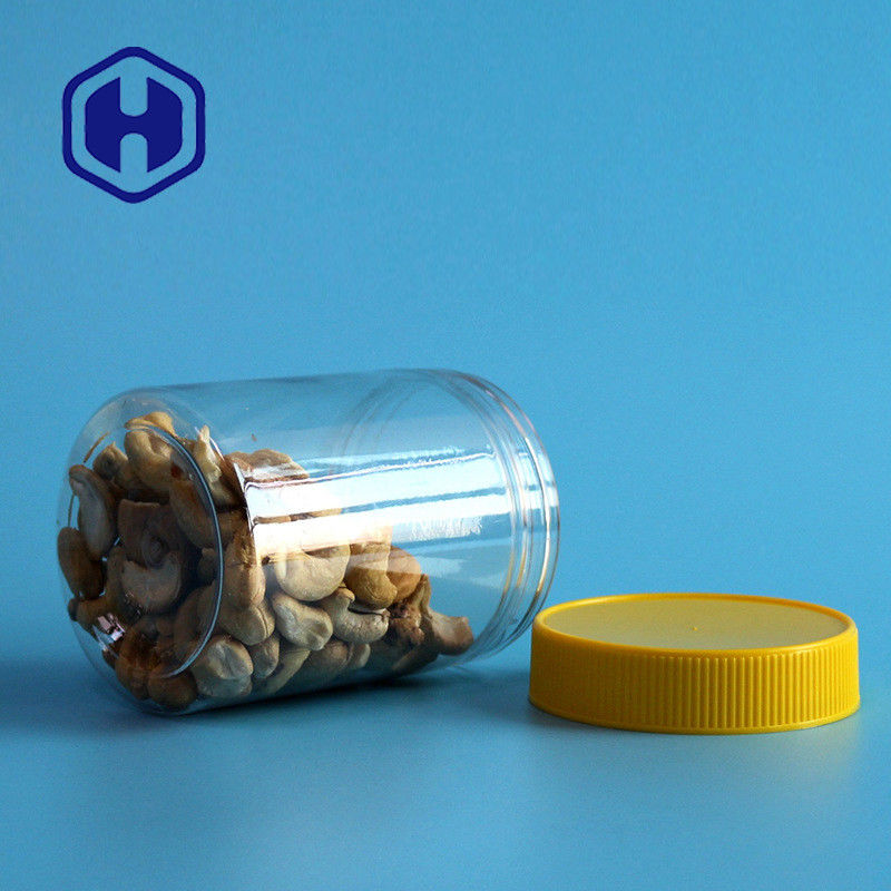 Bpa ফ্রি নাট লিক প্রুফ প্লাস্টিক জার 350ml স্বচ্ছ স্ট্রেইট পিইটি গোলাকার ঢাকনা সহ