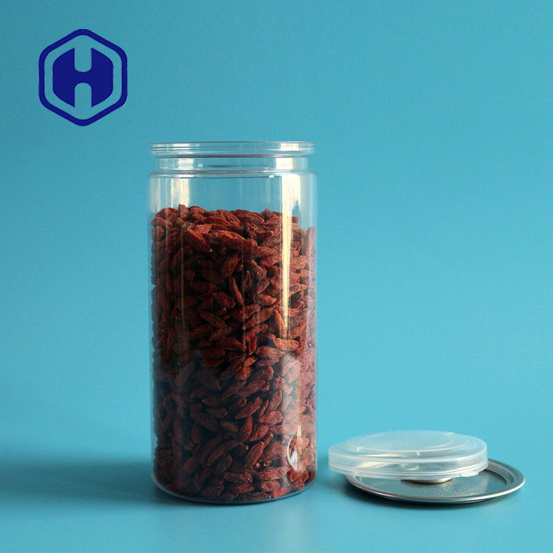 211# 440ml ক্লিয়ার প্লাস্টিকের ক্যান বীজ চকলেট বিস্কুট বার ইজি ওপেন এন্ড পিইটি ক্যান