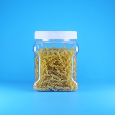 স্বচ্ছ বর্গক্ষেত্র PET স্ক্রু ফ্ল্যাট ঢাকনা প্লাস্টিক গ্রিপ জার স্পঞ্জ ফিঙ্গার বিস্কুটগুলির জন্য