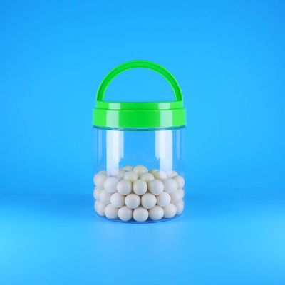 বিপিএ মুক্ত স্ক্রু হ্যান্ডেল ঢাকনা সিলযোগ্য খালি প্লাস্টিক পিইটি স্বচ্ছ গোলাকার চিনাবাদাম মাখনের জার