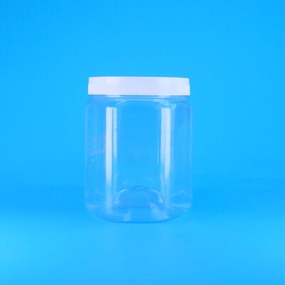 হেক্সাগোনাল আকৃতি পরিষ্কার পিইটি প্লাস্টিকের কুকিজ পেকান শুকনো ফ্রেঞ্চ ফ্রাই জার সাদা ফ্ল্যাট ঢাকনা