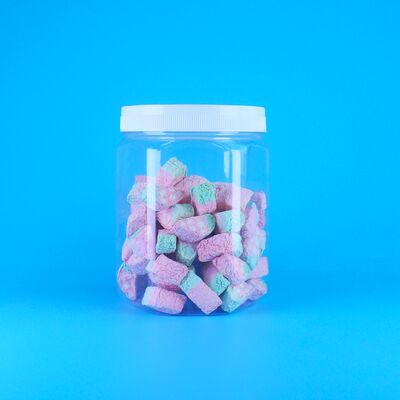 হেক্সাগোনাল ট্রান্সপারেন্ট পিইটি প্লাস্টিক নারকেল দুধ চিনি ট্যাবলেট ভিটামিন ট্যাবলেট জার স্ক্রু ঢাকনা