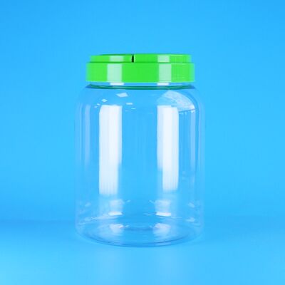 স্ক্রু ফ্ল্যাট ক্যাপ ফুড লোডিং ক্লিয়ার কফি মিষ্টি শুকনো খাদ্য পিইটি গোলাকার প্লাস্টিকের জার