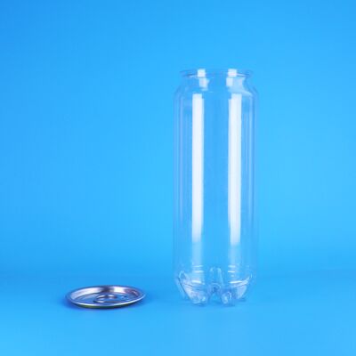 খাদ্য গ্রেড কাস্টম প্লাস্টিকের জার পিইটি প্লাস্টিকের সোডা মাইক সবুজ চা ক্যান সহজ খোলা ঢাকনা