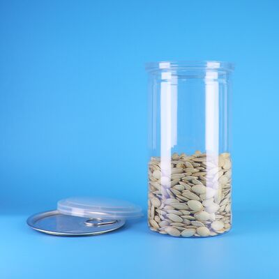 প্রশস্ত মুখ সহজ খোলা ঢাকনা খাদ্য গ্রেড কুকিজ মিষ্টি শুকনো ফল PET স্পষ্ট 700ml জার
