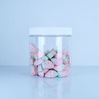 প্রিমিয়াম ফুড স্টোরেজ বিস্কুট মিষ্টি আখরোট বাল্ক প্যাকেজিং পিইটি জার স্ক্রু ক্যাপ সহ